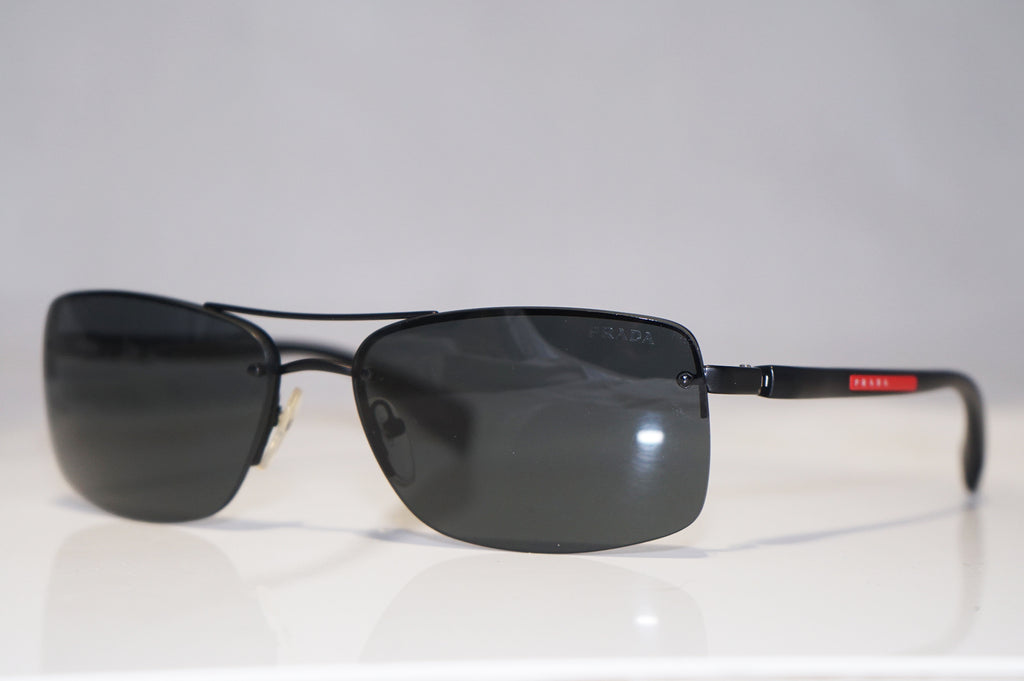 PRADA Mens Designer Sunglasses Black Rectangle SPS 56S 1BO-1A1 15019