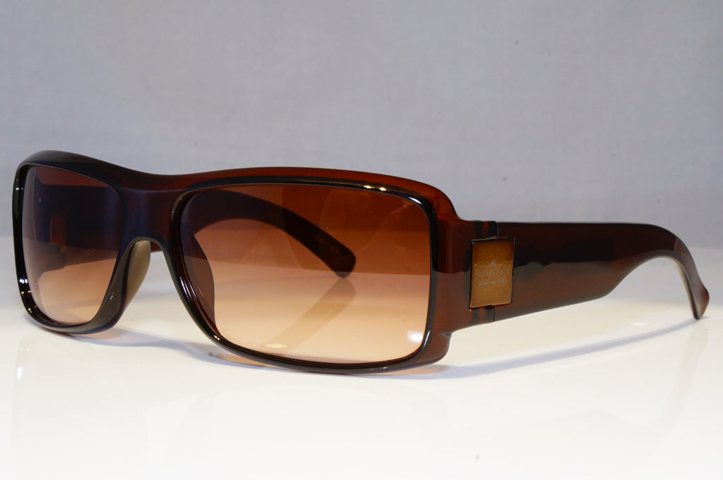 GUCCI Mens Vintage 1990 Designer Sunglasses Brown Rectangle GG 1563 REMS2 21060