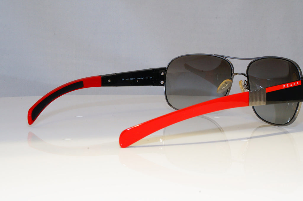 PRADA Mens Designer Sunglasses Black Pilot SPS 56H 5AV-3M1 21051