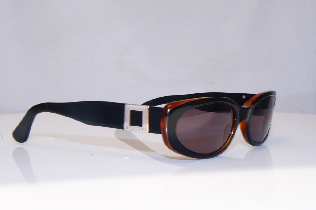 BVLGARI Womens Vintage 1990 Designer Sunglasses Brown Rectangle 811 536/63 19036