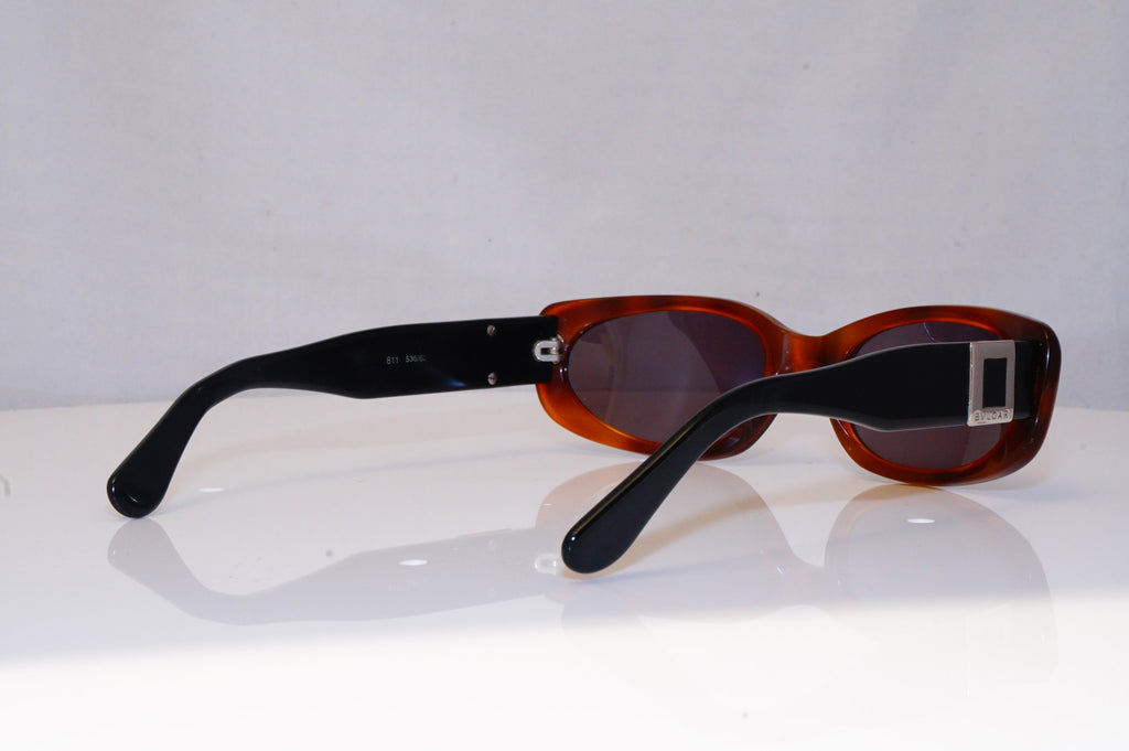 BVLGARI Womens Vintage 1990 Designer Sunglasses Brown Rectangle 811 536/63 19036