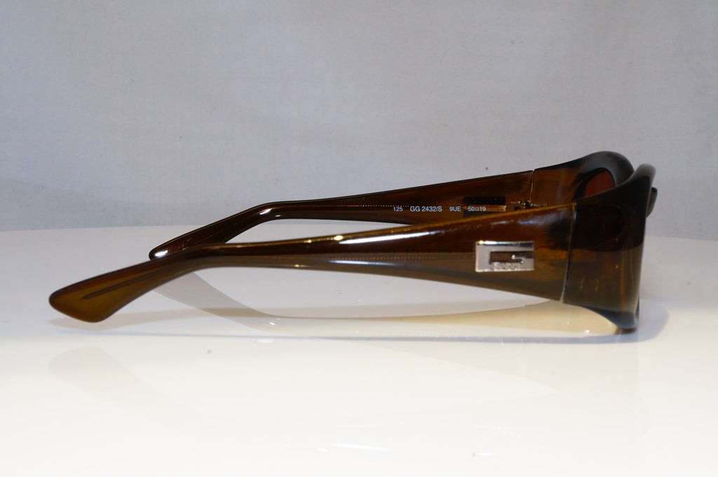 GUCCI Mens Womens Vintage Designer Sunglasses Brown Rectangle GG 2432 9UE 21037