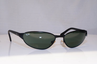 RAY-BAN Mens Vintage 1990 Designer Sunglasses Black Wrap RB 3103 W3060 19009