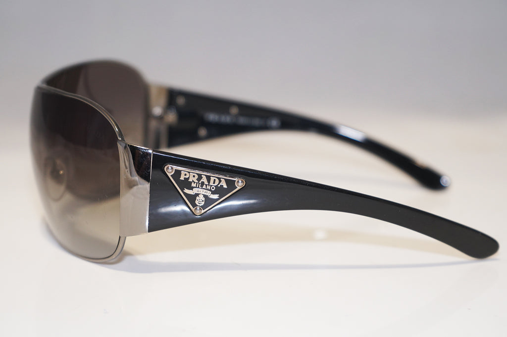PRADA Mens Womens Unisex Designer Sunglasses Black Shield SPR 57L 5AV-3M1 15101