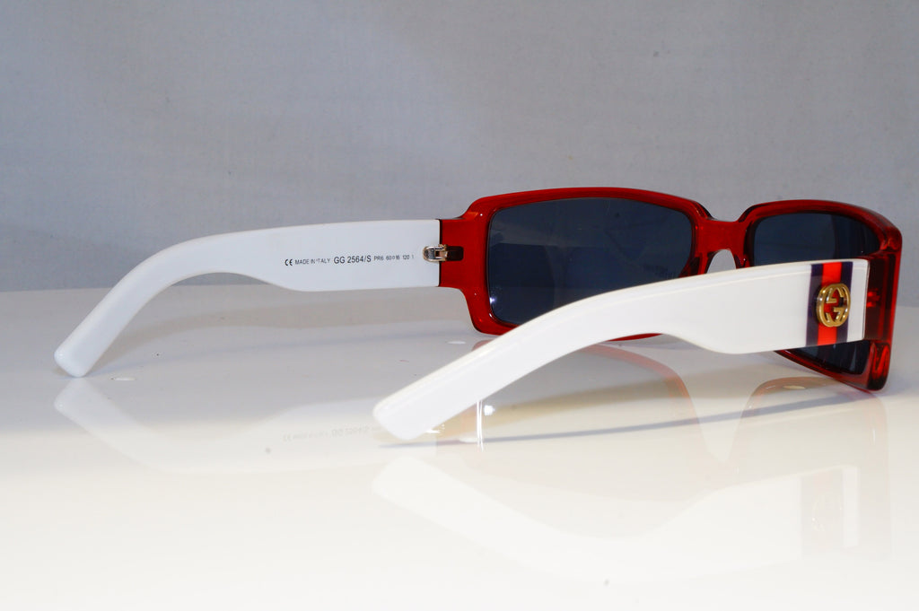 GUCCI Mens Womens Vintage Designer Sunglasses White RED GG 2564 PR6 21040