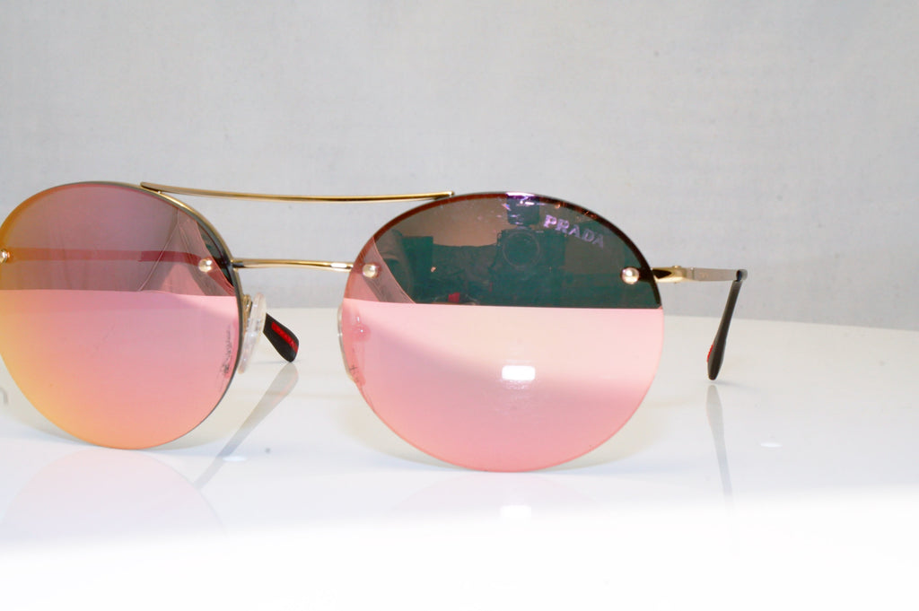 PRADA Womens Mirror Designer Sunglasses Gold Oval SPR 54R ZVN-5L2 17944