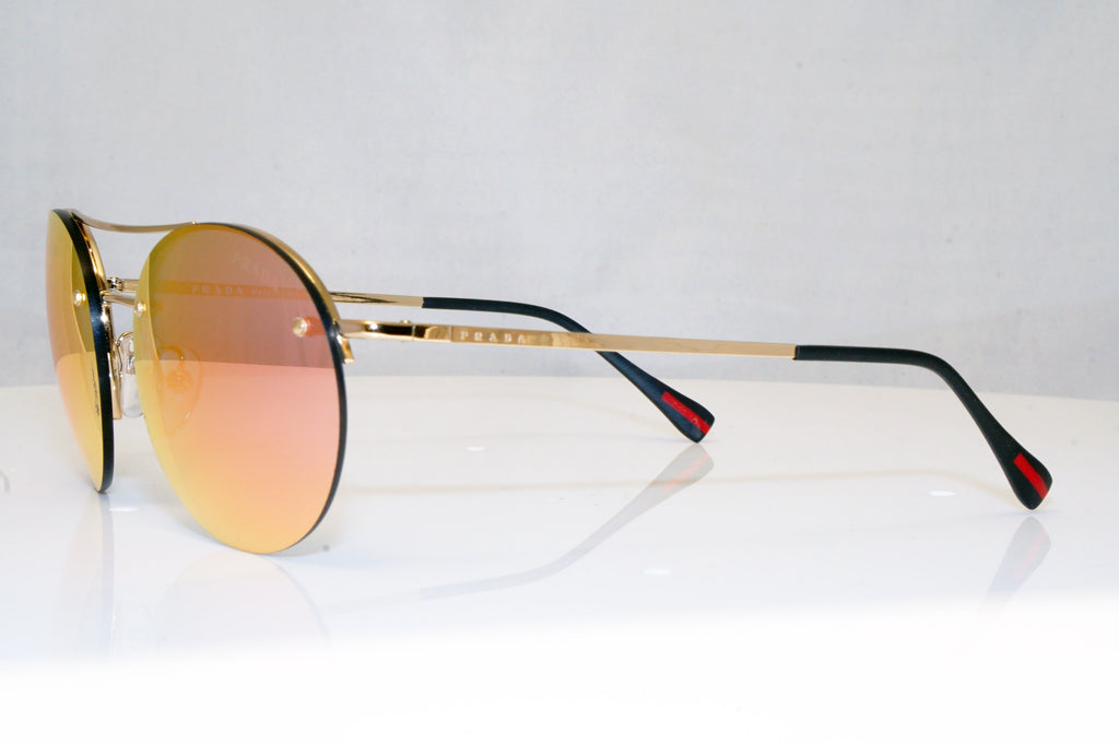 PRADA Womens Mirror Designer Sunglasses Gold Oval SPR 54R ZVN-5L2 17944