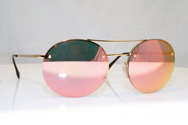 PRADA Womens Mirror Designer Sunglasses Gold Oval SPR 54R ZVN-5L2 17944