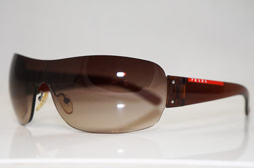 PRADA Mens Designer Sunglasses Brown Shield SPS 07F 4AN-6S1 14893