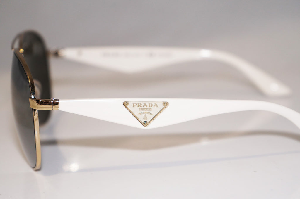 PRADA Mens Designer Polarized Sunglasses White Aviator SPR 53Q ZVN-6E1 15026
