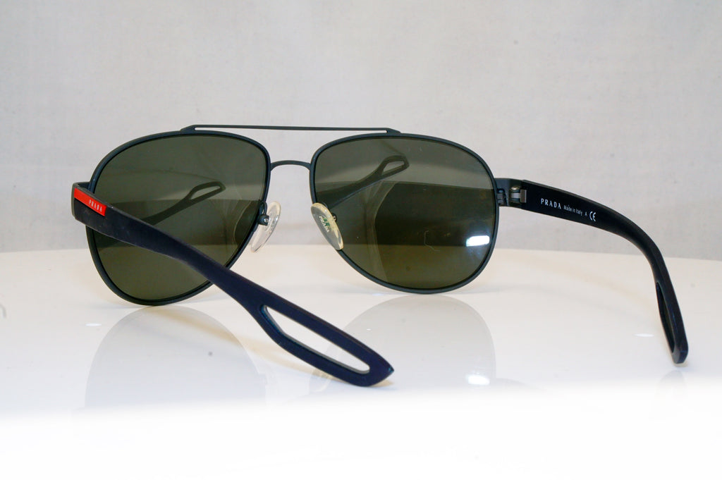 PRADA Mens Mirror Designer Sunglasses Black Aviator SPS 55Q TIG-4J2 18045
