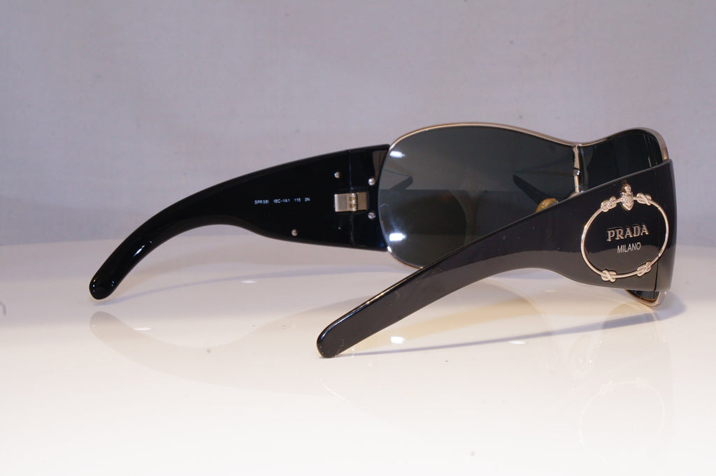 PRADA Womens Designer Sunglasses Black Shield SPR 58I 1BC-1A1 19756