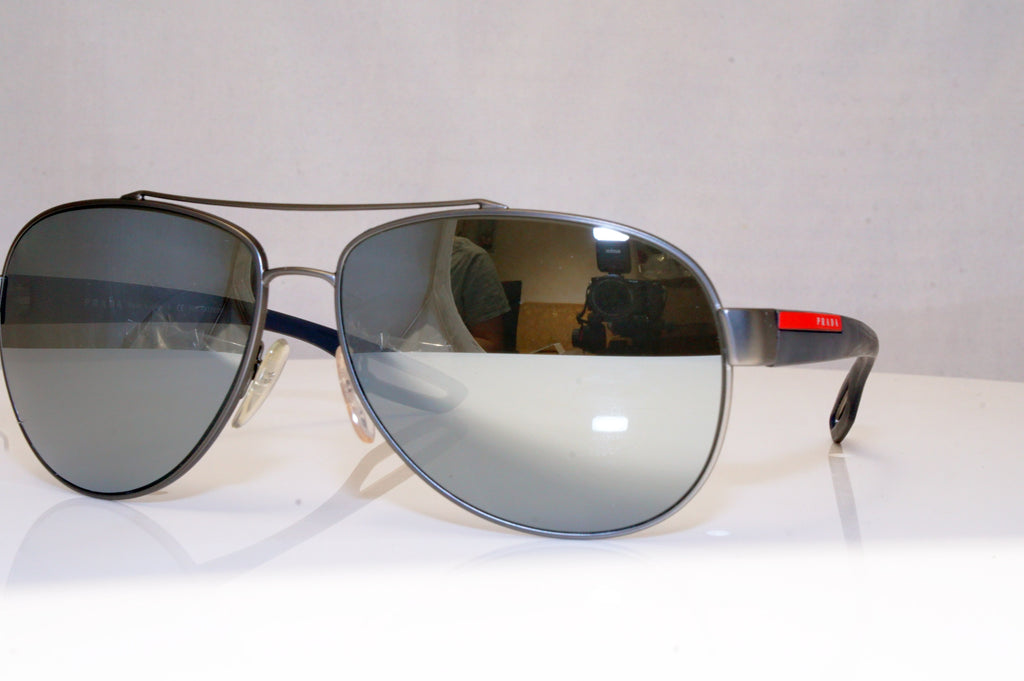 PRADA Mens Polarized Mirror Designer Sunglasses Aviator SPS 55Q DG1-5Z1 17996