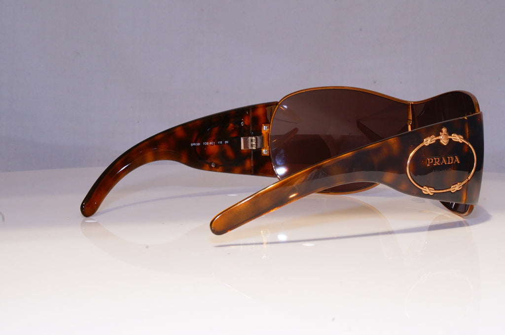 PRADA Womens Oversized Designer Sunglasses Brown Shield SPR 58I 7OE-8C1 19761