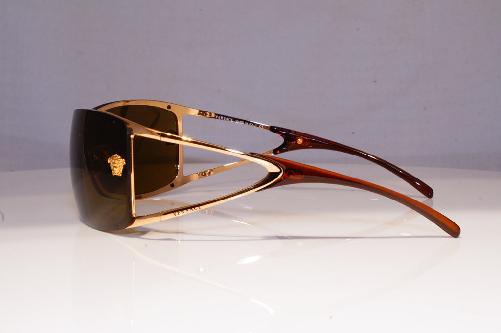 VERSACE Womens Designer Sunglasses Gold Shield OUTSIDE 2048 1002/73 19754