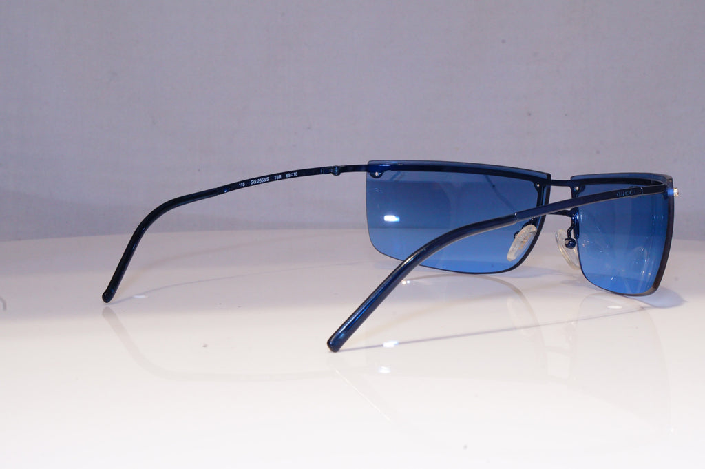 GUCCI Mens Vintage 1990 Designer Sunglasses Blue Wrap GG 2653 T6R 19752