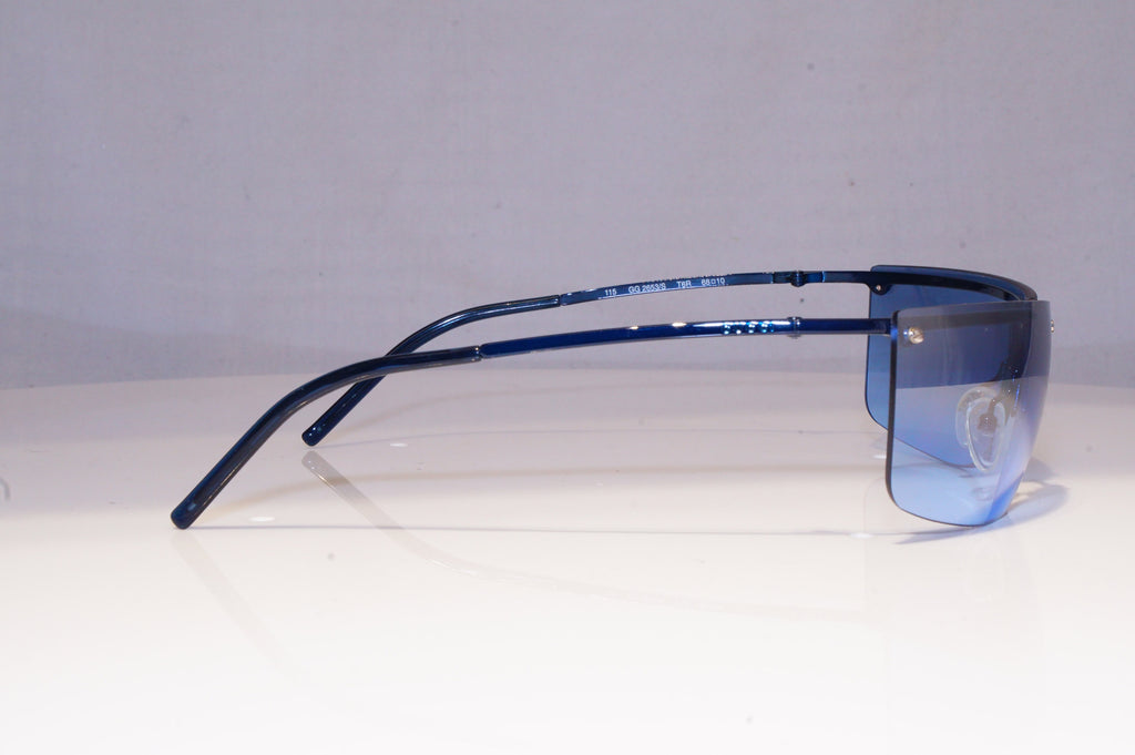 GUCCI Mens Vintage 1990 Designer Sunglasses Blue Wrap GG 2653 T6R 19752