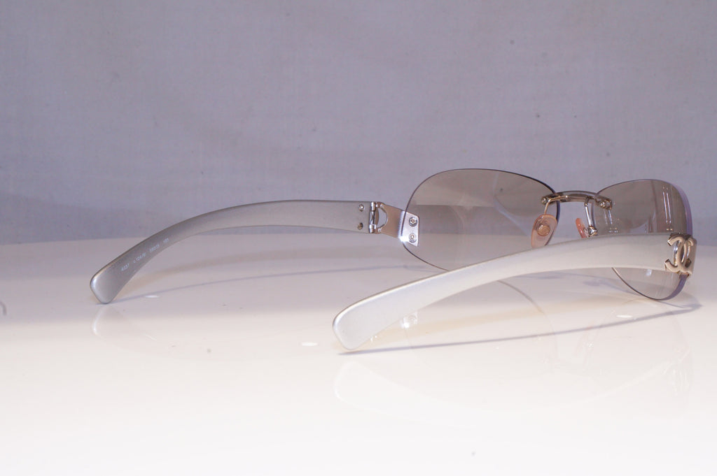 CHANEL Womens Vintage 1990 Designer Sunglasses Silver Rectangle 4037 1246I 19746