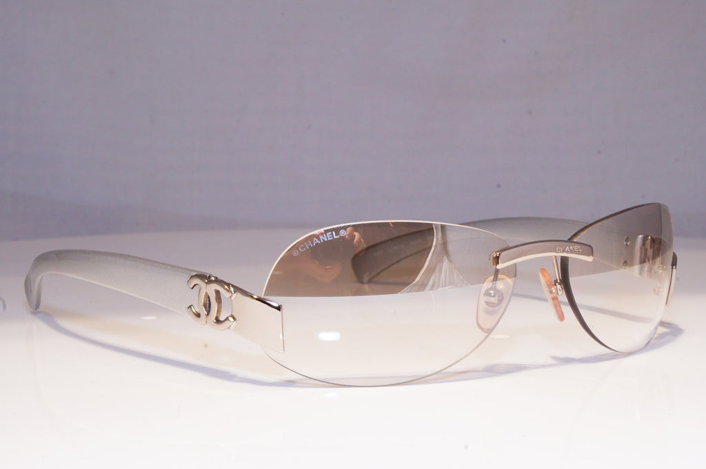 CHANEL Womens Diamante Designer Sunglasses Silver Shield 4073 BL 19745