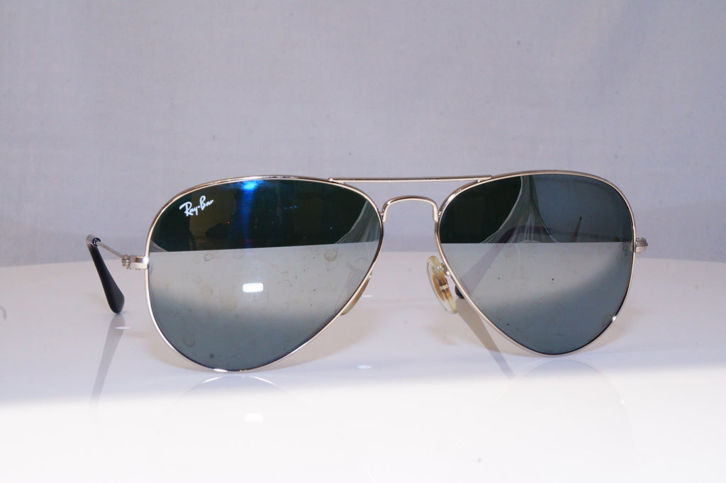 RAY-BAN Mens Mirror Designer Sunglasses Silver Aviator RB 3025 W3271 18275