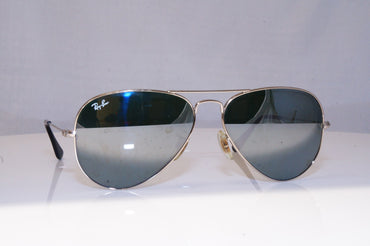 RAY-BAN Mens Mirror Designer Sunglasses Silver Aviator RB 3025 W3271 18275