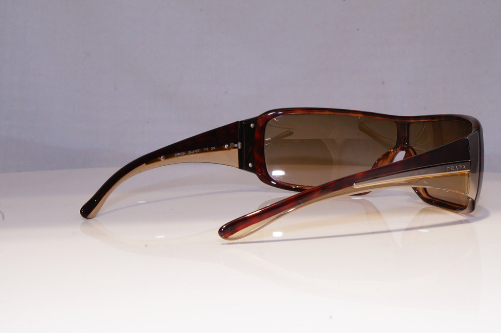 PRADA Mens Womens Vintage Designer Sunglasses Brown Shield SPR 03H 2AU-6S1 19762
