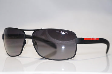PRADA Mens Designer Polarized Sunglasses Black Wrap SPS 54I DG0-5W1 15286