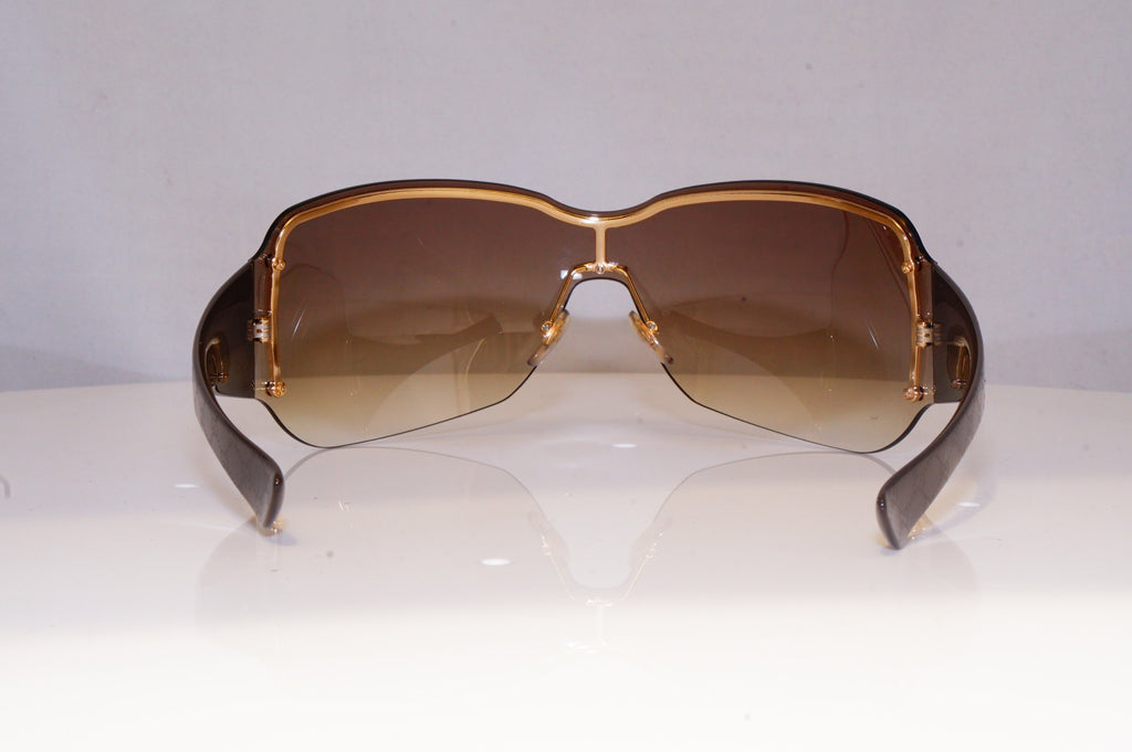 GUCCI Womens Oversized Designer Sunglasses Brown Shield MONOGRAM GG 1825 19733