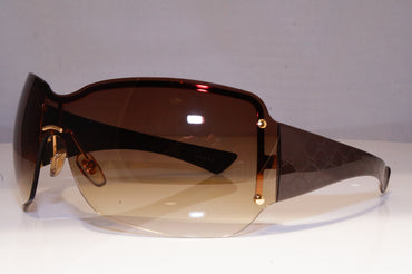 GUCCI Womens Oversized Designer Sunglasses Brown Shield MONOGRAM GG 1825 19733