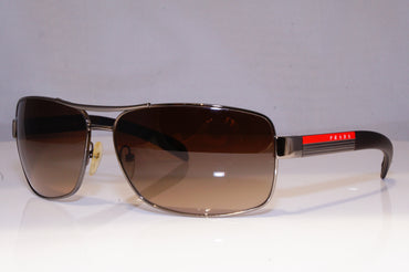 PRADA Mens Designer Sunglasses Brown Rectangle SPS 54I 5AV-6S1 19731