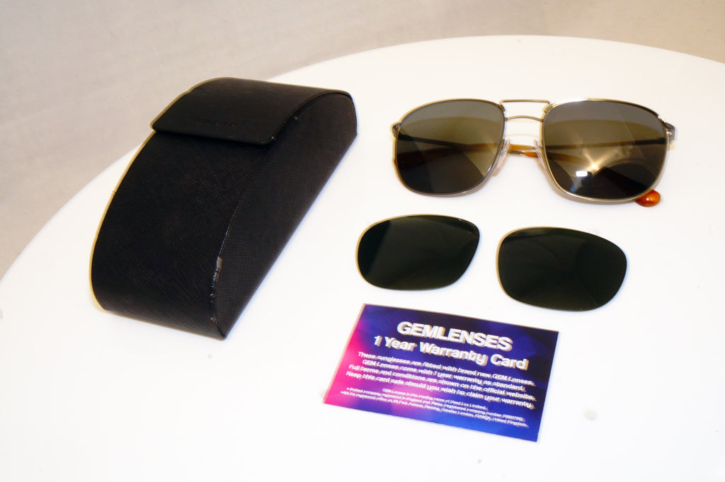 PRADA Mens Polarized Mirror Designer Sunglasses Aviator SPR 52T 5AV-6PO 17981