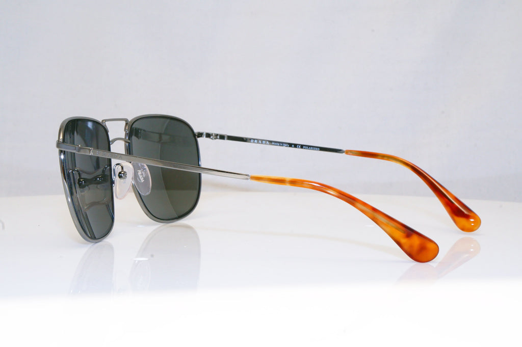 PRADA Mens Polarized Mirror Designer Sunglasses Aviator SPR 52T 5AV-6PO 17981