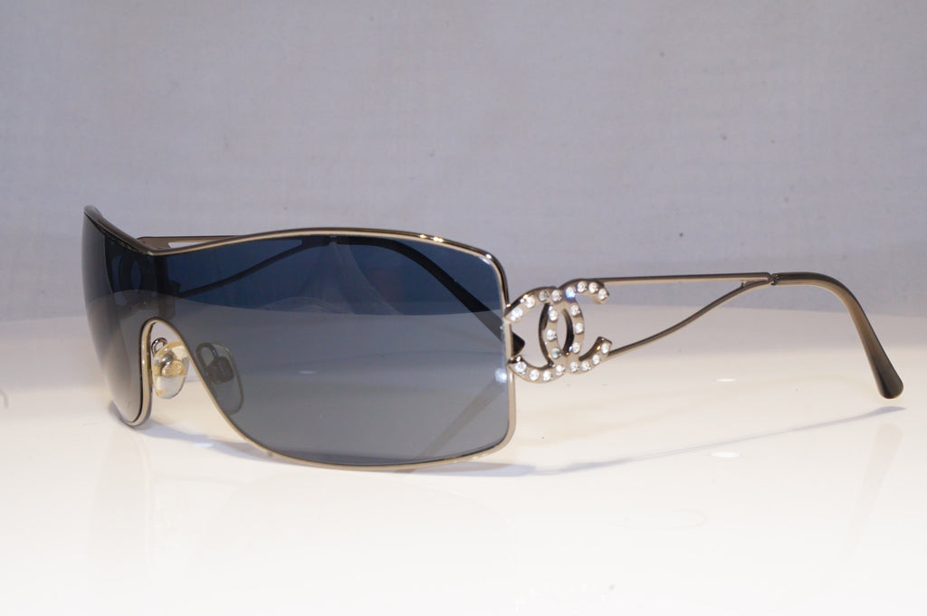 CHANEL Womens Diamante Designer Sunglasses Silver Shield 4073 BL 19745