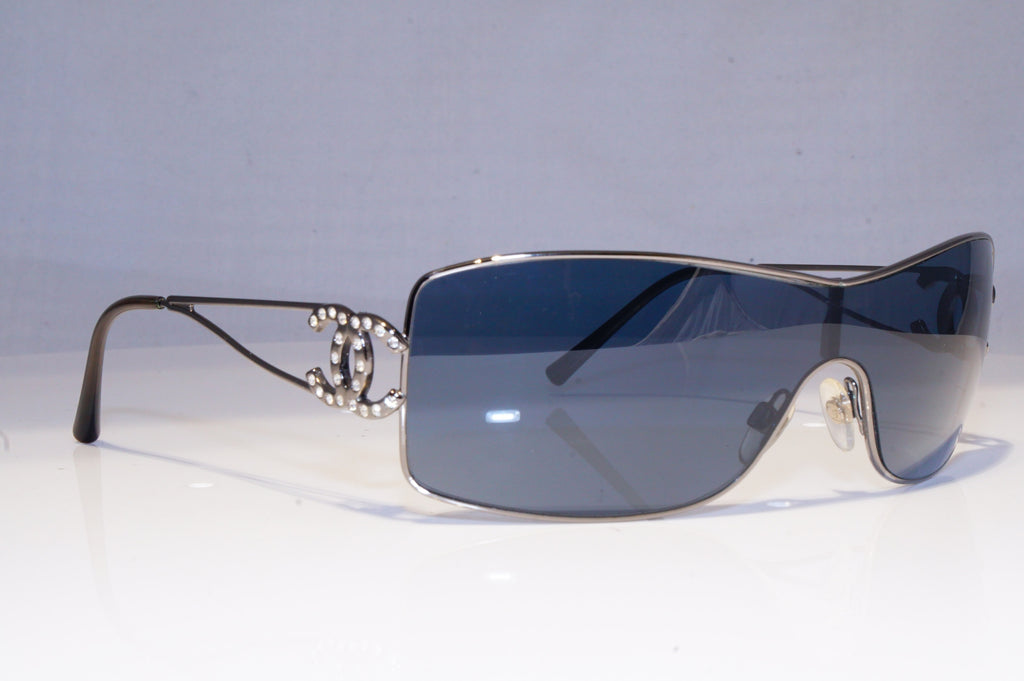 CHANEL Womens Diamante Designer Sunglasses Silver Shield 4073 BL 19745