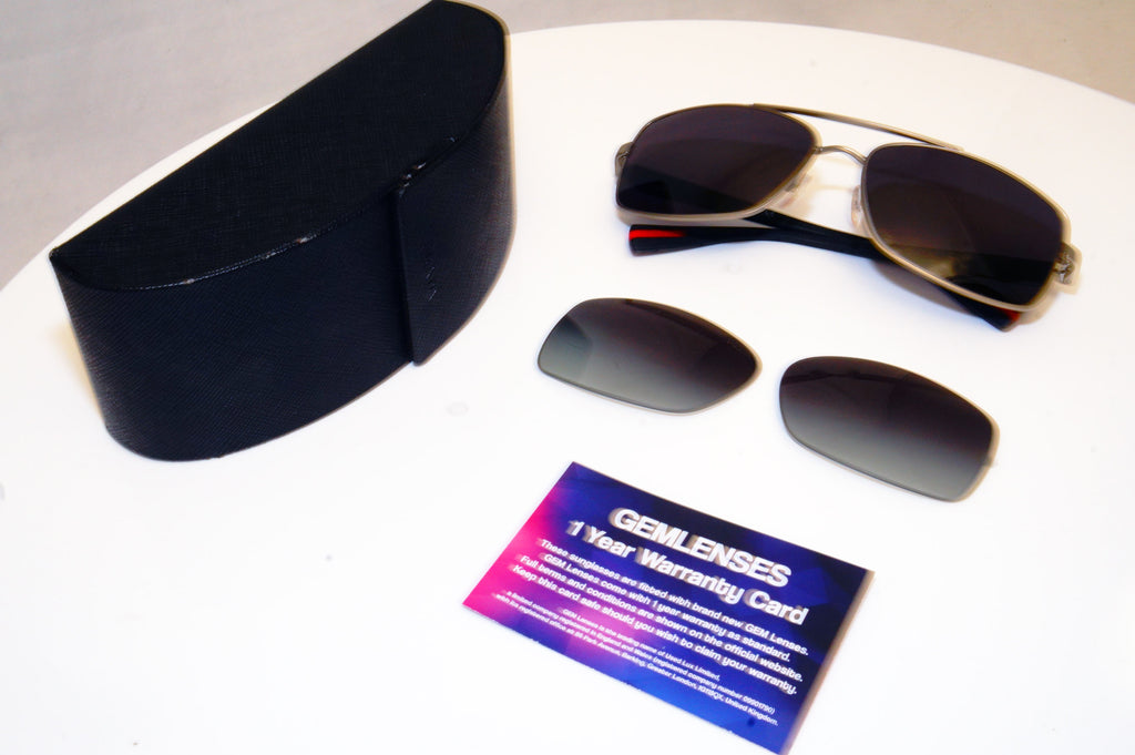PRADA Mens Designer Sunglasses Black Rectangle CARBON FIBRE SPS 500 QFP3M1 17984