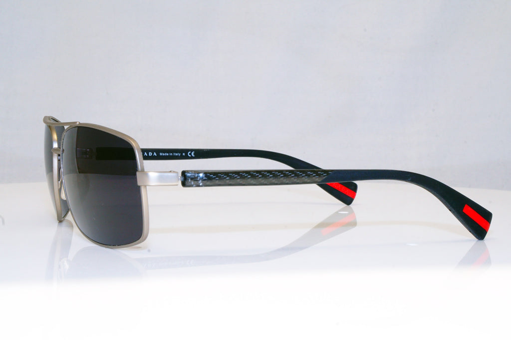 PRADA Mens Designer Sunglasses Black Rectangle CARBON FIBRE SPS 500 QFP3M1 17984