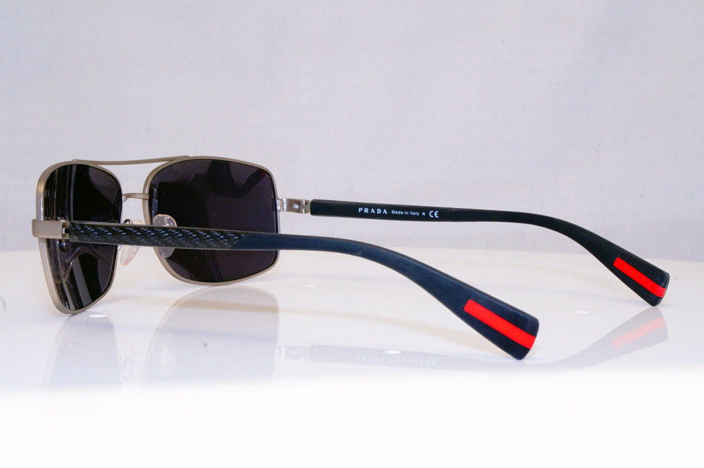 PRADA Mens Designer Sunglasses Black Rectangle CARBON FIBRE SPS 500 QFP3M1 17984