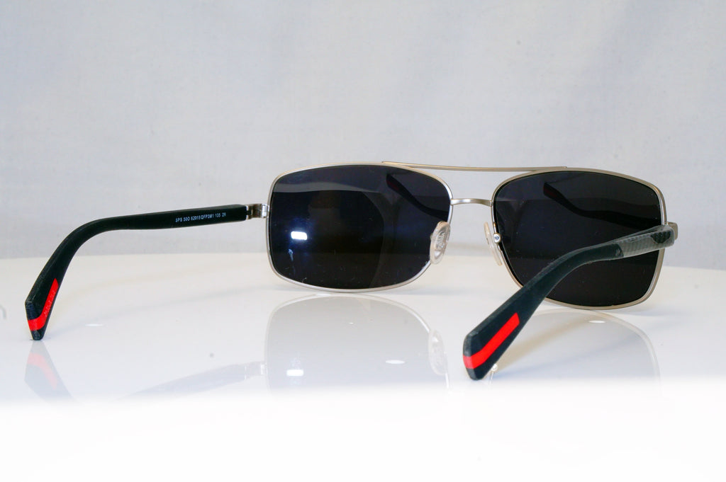 PRADA Mens Designer Sunglasses Black Rectangle CARBON FIBRE SPS 500 QFP3M1 17984