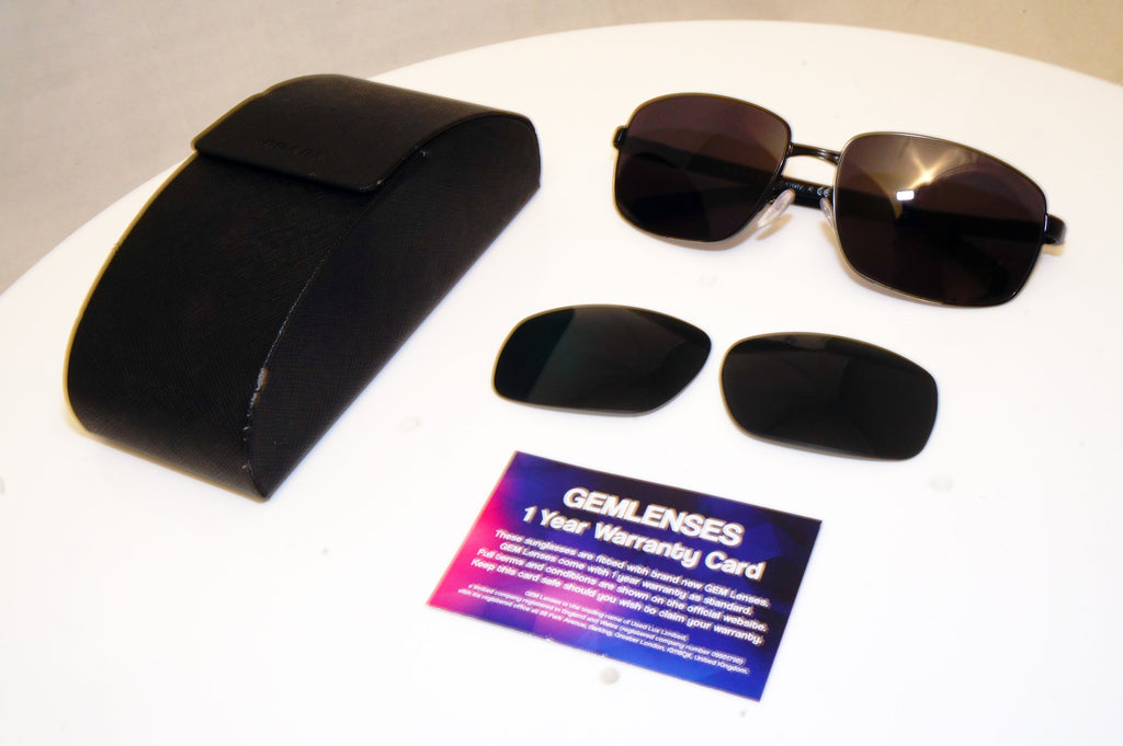 PRADA Mens Designer Sunglasses Black Rectangle SPR 54Q 1BO-1A1 17962