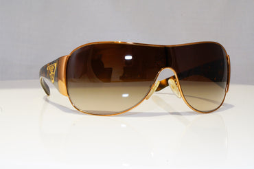 PRADA Mens Womens Boxed Designer Sunglasses Brown Shield SPR 57L 70E-6S1 18738