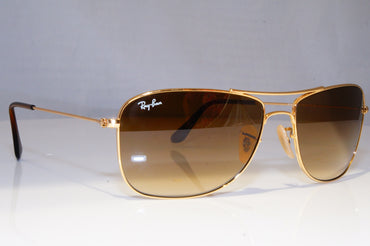 RAY-BAN Mens Designer Sunglasses Gold Rectangle RB 3477 001/51 21133