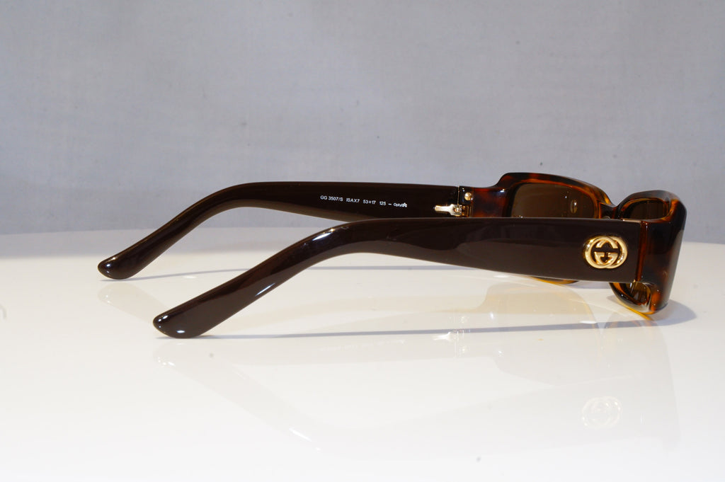 GUCCI Womens Designer Sunglasses Brown Rectangle GG 3507 ISAX7 18757