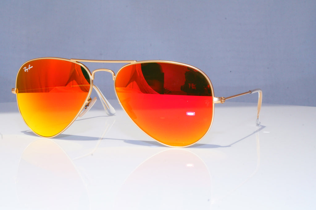 RAY-BAN Mens Mirror Designer Sunglasses Gold Pilot RB 3025 112/89 17923