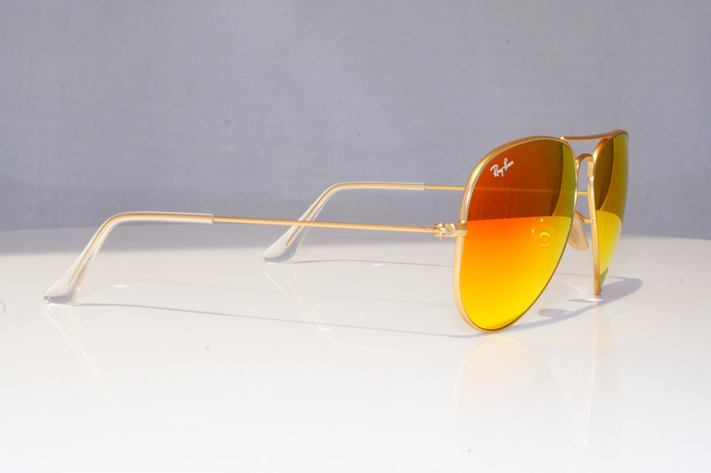 RAY-BAN Mens Mirror Designer Sunglasses Gold Pilot RB 3025 112/89 17923