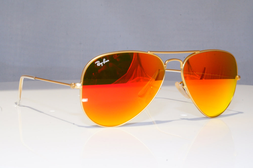 RAY-BAN Mens Mirror Designer Sunglasses Gold Pilot RB 3025 112/89 17923