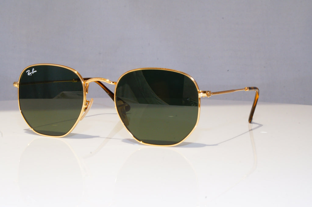RAY-BAN Mens Designer Sunglasses Gold HEXAGONAL RB 3548 001 18735