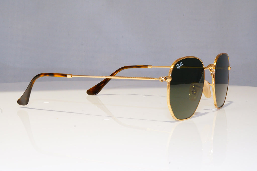 RAY-BAN Mens Designer Sunglasses Gold HEXAGONAL RB 3548 001 18735