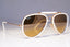 RAY-BAN Mens Womens Vintage Designer Sunglasses Black Rectangle RB 2129 19721