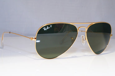RAY-BAN Mens Polarized Sunglasses Gold Pilot AVIATOR RB 3025 001/58 21126