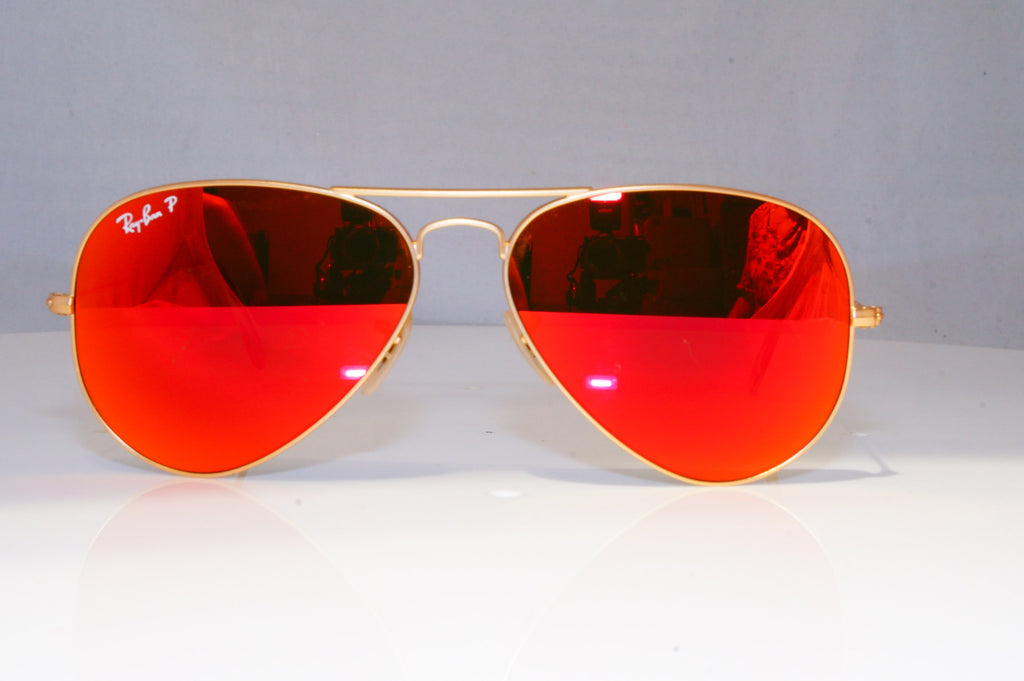 RAY-BAN Mens Polarized Mirror Sunglasses Gold Pilot AVIATOR RB 3025 112/4D 21145